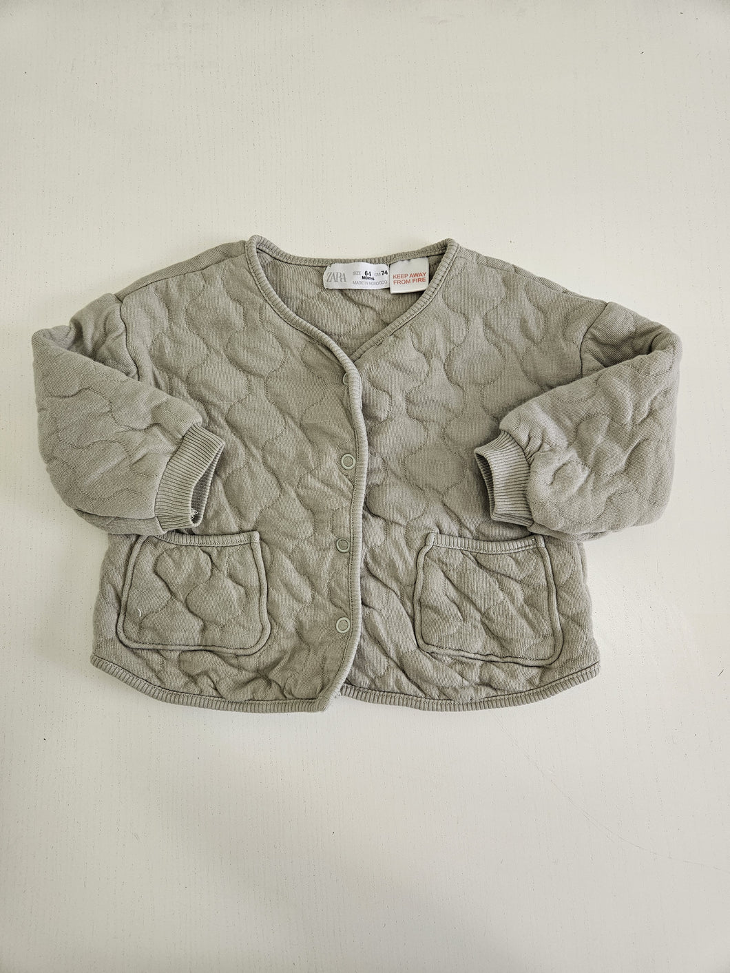 Zara • Olive Green Quilted Cardigan