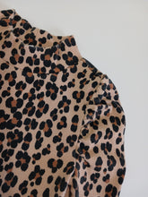 Load image into Gallery viewer, &lt;b&gt;Baby Gap&lt;/b&gt; Ribbed Leopard Print Frilly Shoulder Turtleneck
