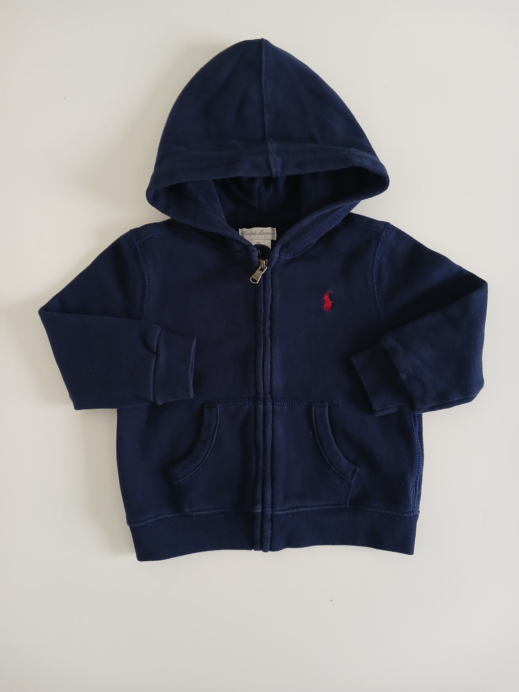 <b>Ralph Lauren</b> Solid Navy Zip Sweater