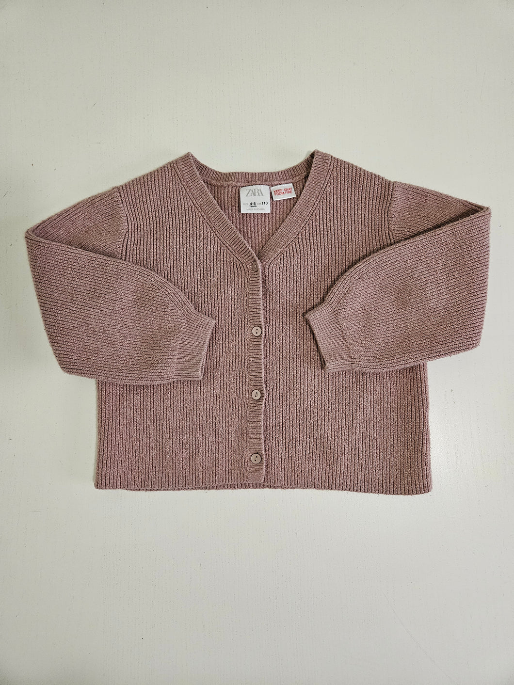 Zara • Blush Ribbed Knit Cardigan