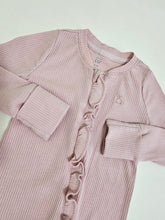 Load image into Gallery viewer, Baby Gap • Pastel Pink Ribbed Frilly Sleeper
