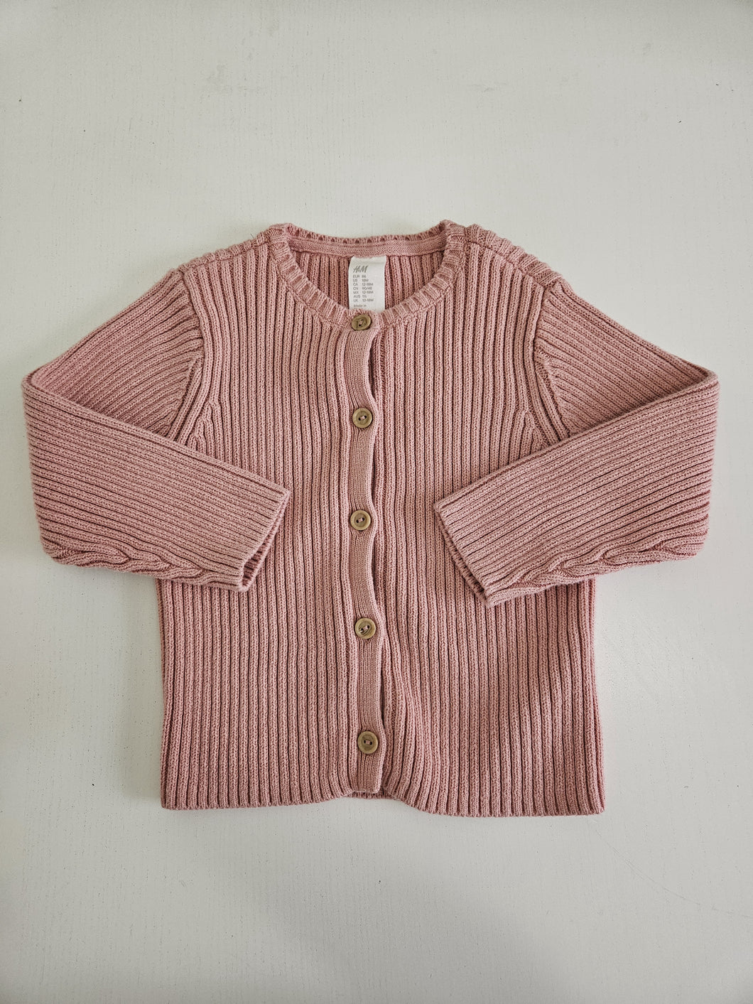 H&M • Salmon Ribbed Knit Cardigan
