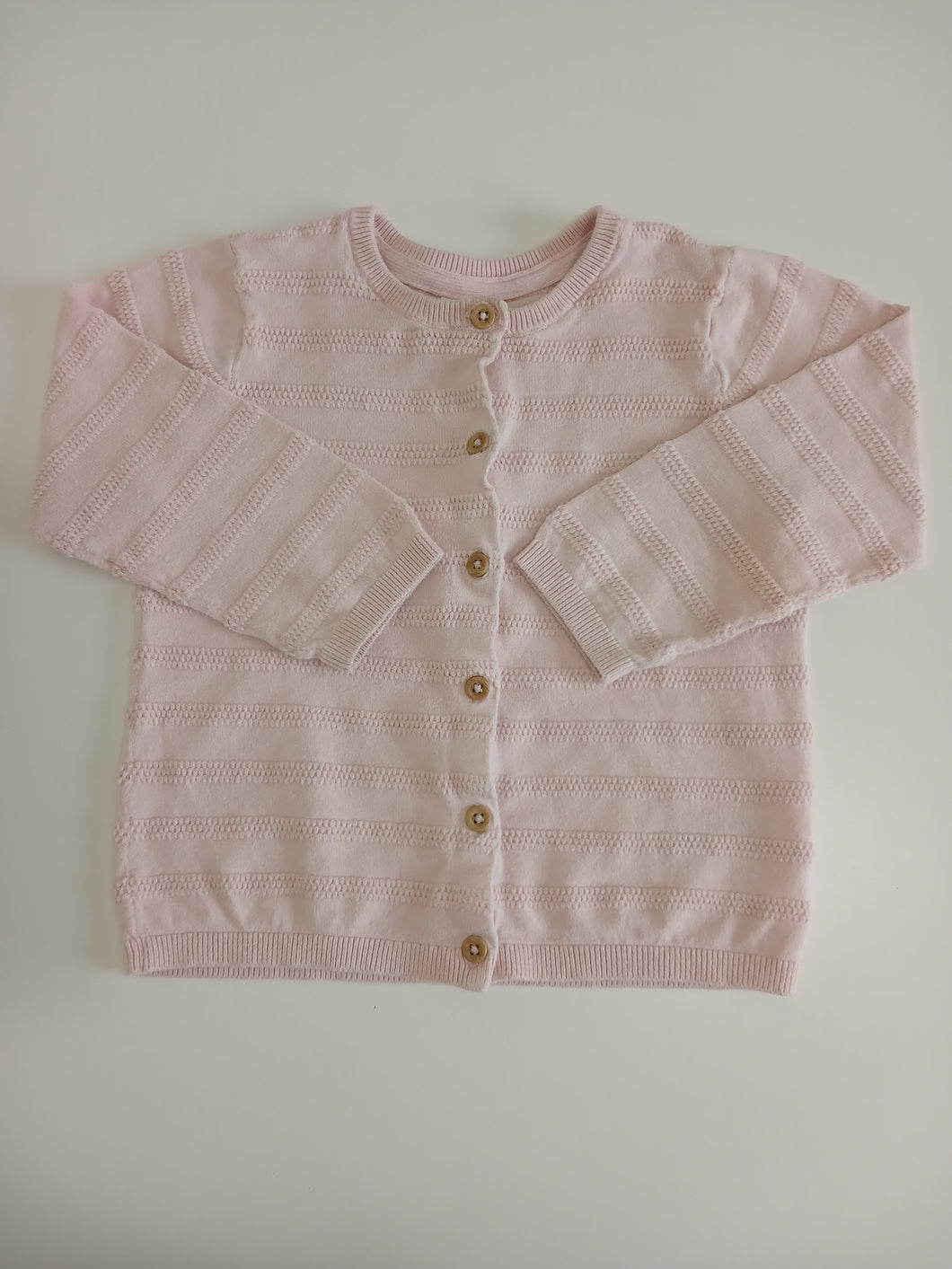 <b>H&M</b> Light Pink Textured Knit Cardigan