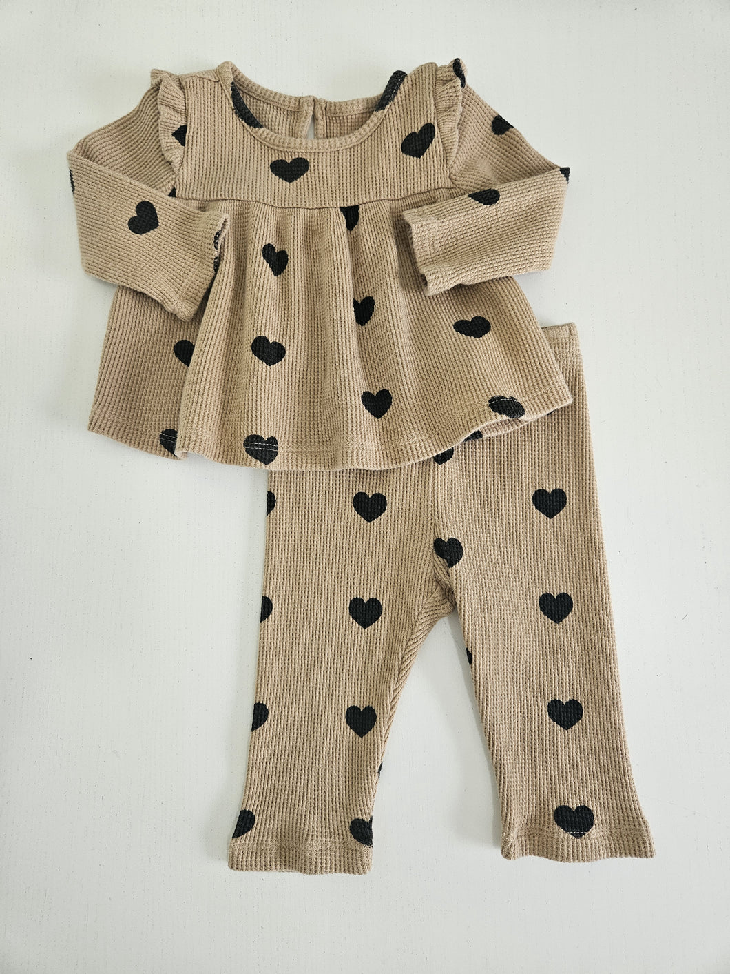 Baby Gap • Waffleknit Heart Print Set