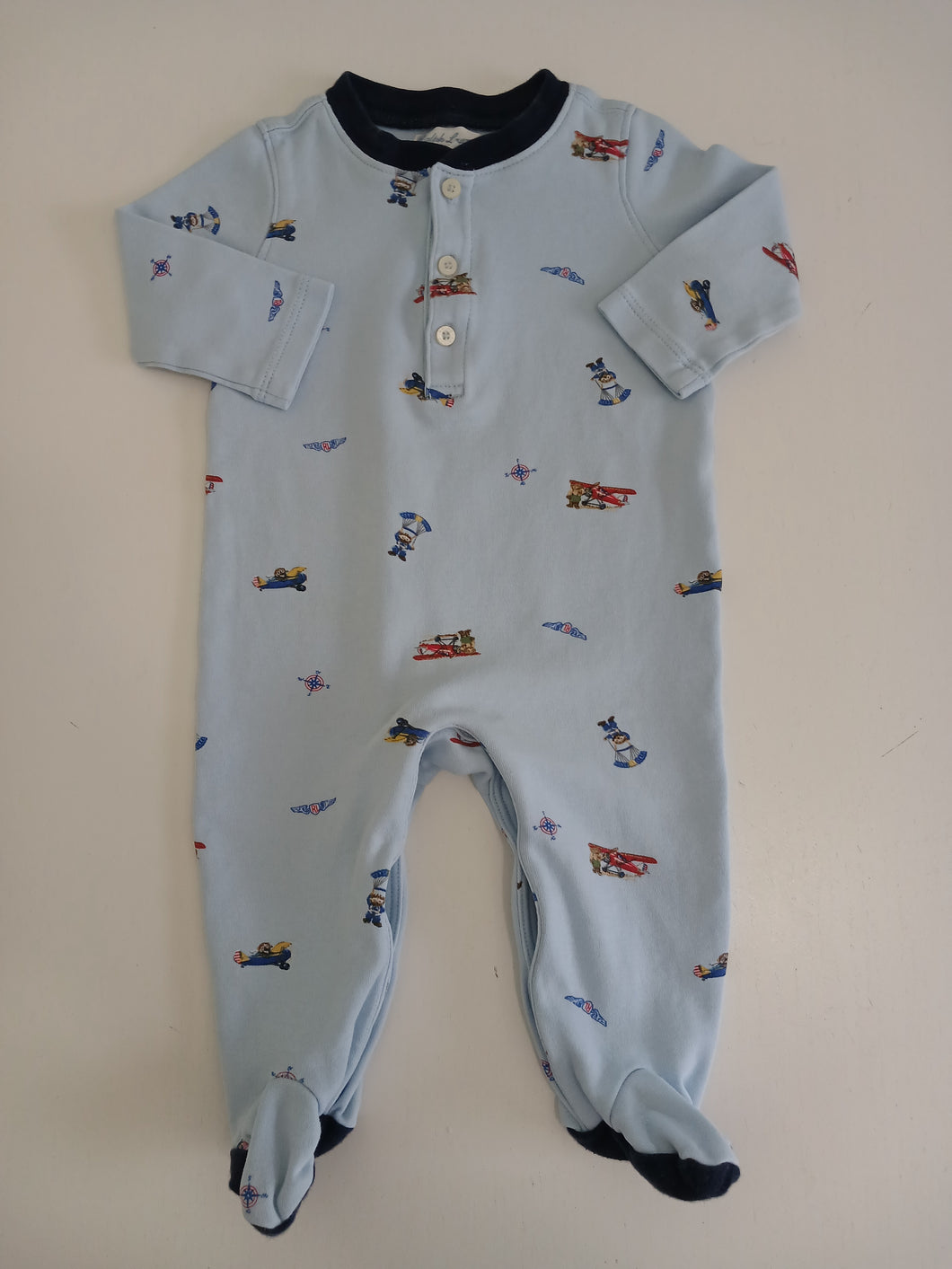 <b>Ralph Lauren</b> Polo Bear Printed Footed Sleeper