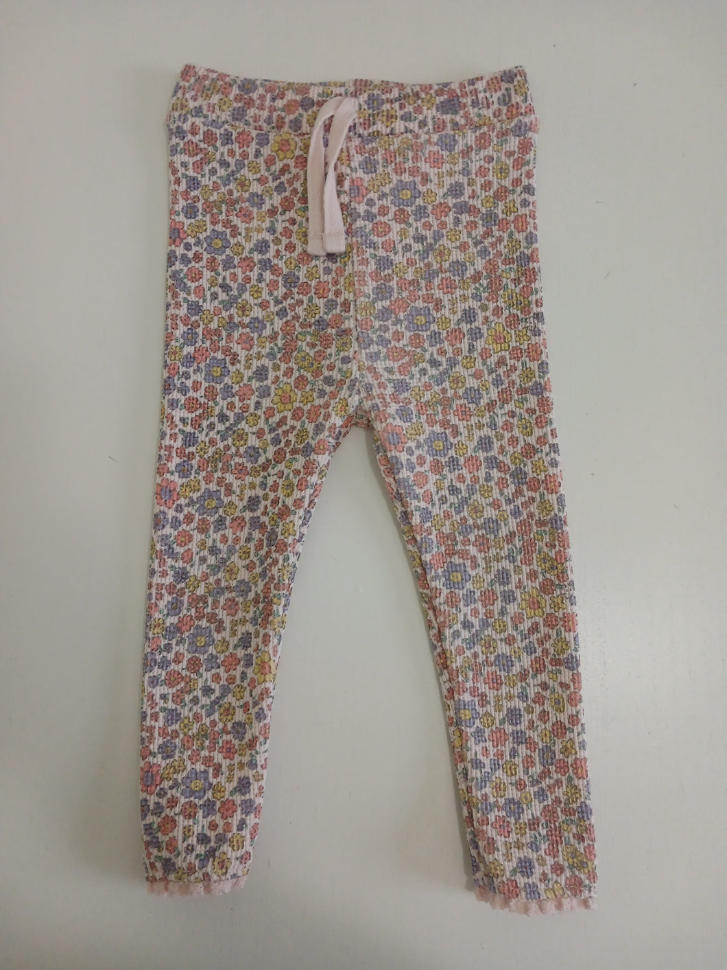 <b>Zara</b> Floral Print Wafleknit Leggings