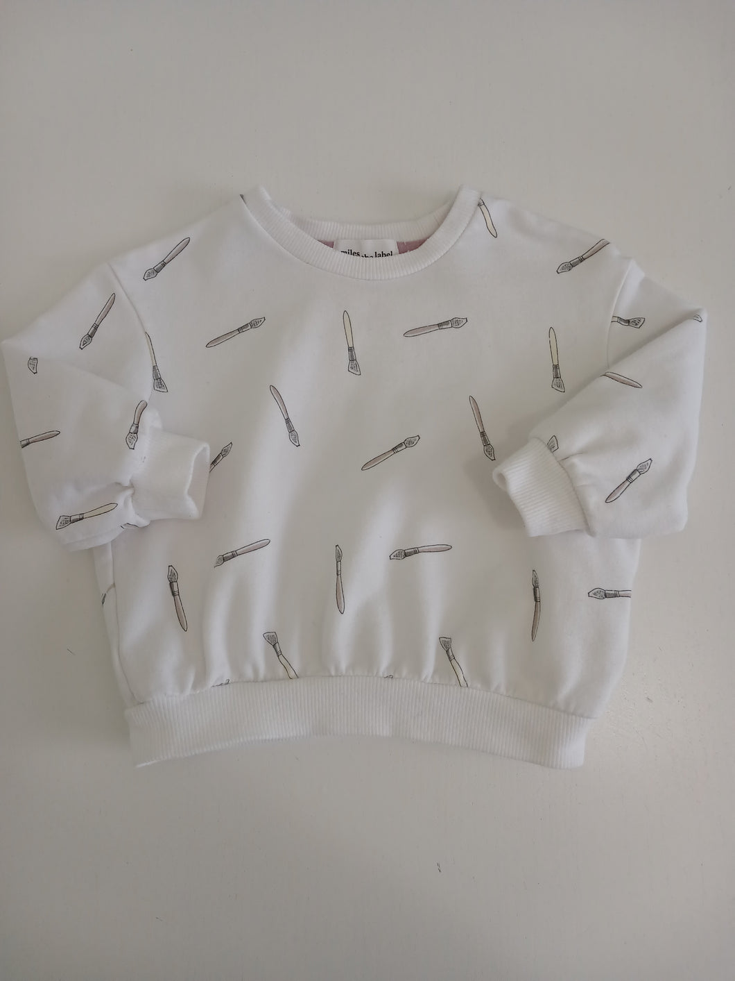 <b>Miles</b> Paintbrush Print Pullover Sweater