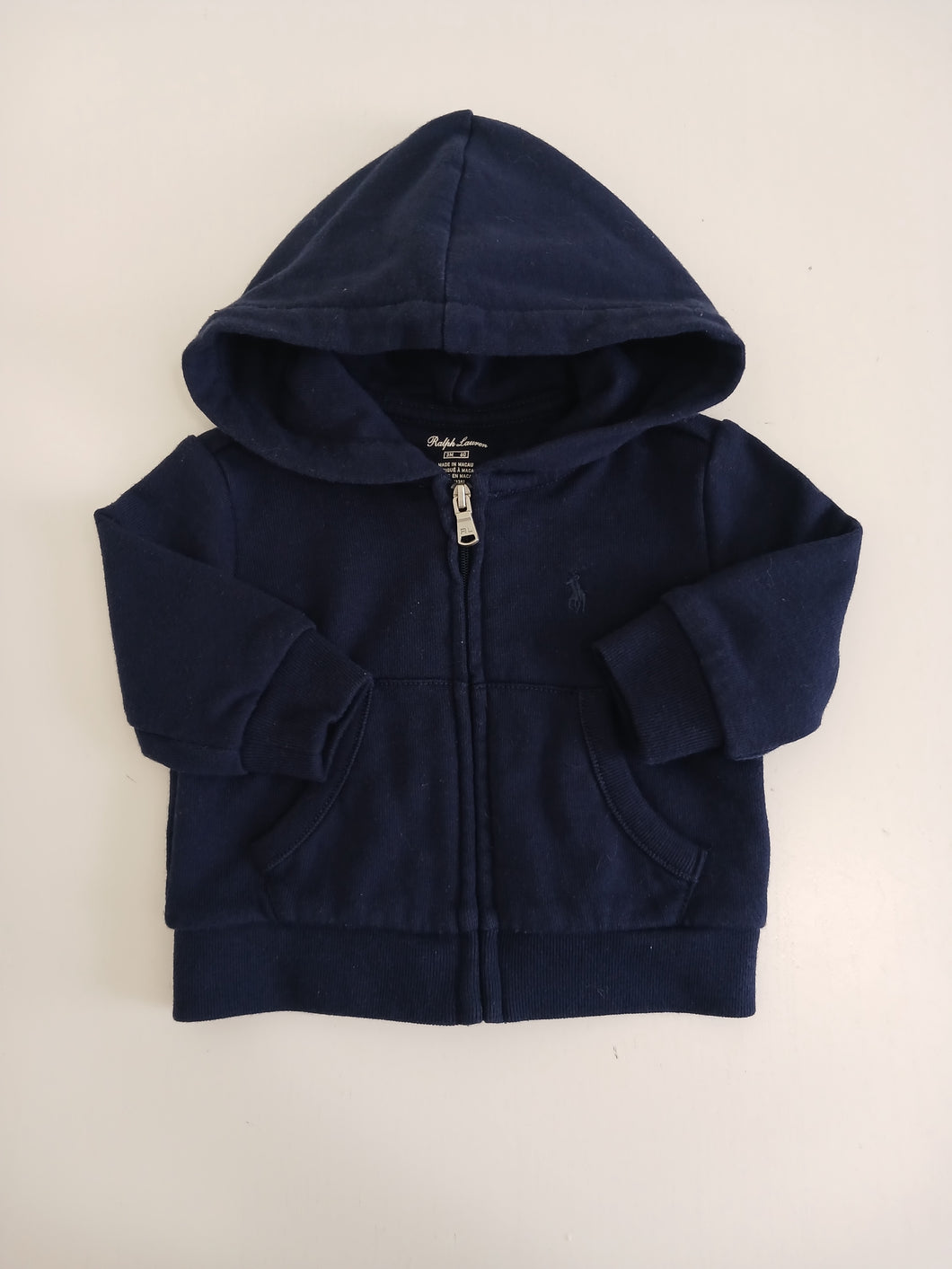 <b>Ralph Lauren</b> Solid Navy Zip Sweater