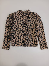 Load image into Gallery viewer, &lt;b&gt;Baby Gap&lt;/b&gt; Ribbed Leopard Print Frilly Shoulder Turtleneck
