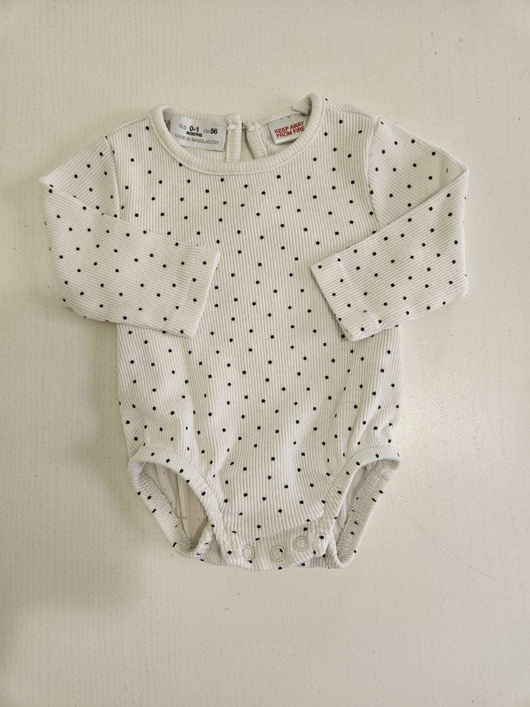Zara • Ribbed Pokladot Bodysuit