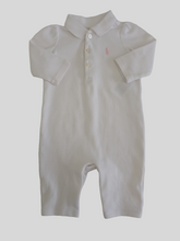 Load image into Gallery viewer, &lt;b&gt;Ralph Lauren&lt;/b&gt; Solid White Polo Romper
