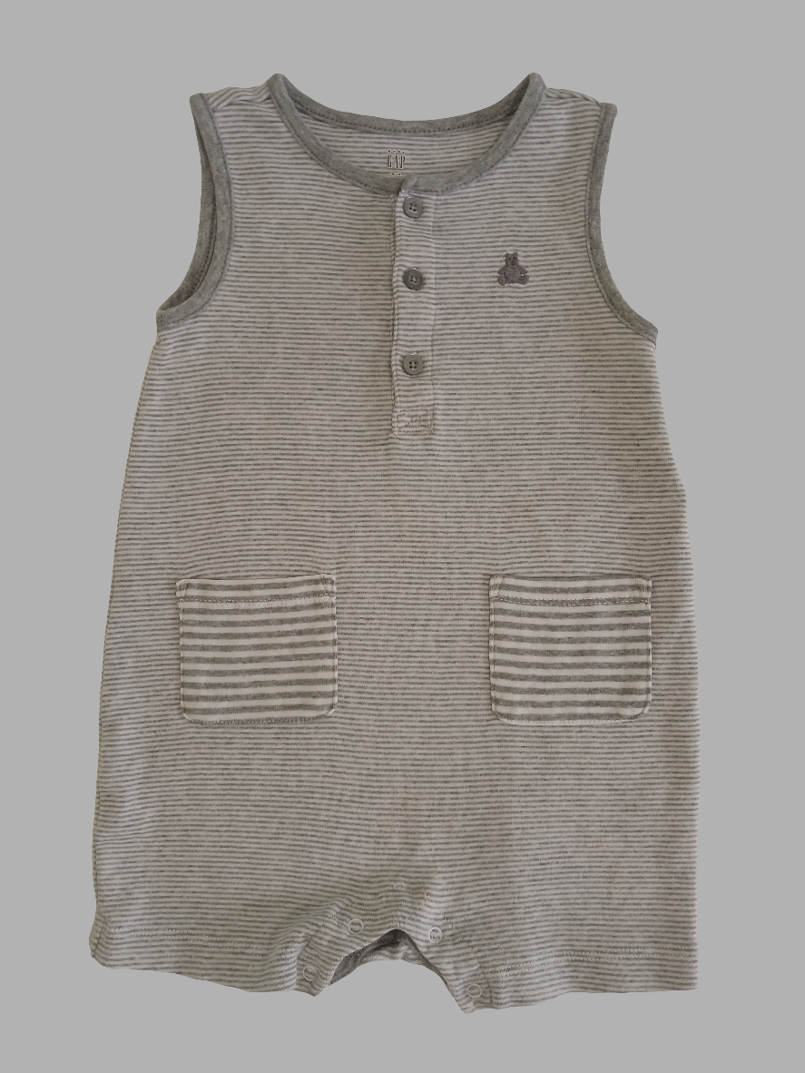 <b>Baby Gap</b> Grey Striped Romper
