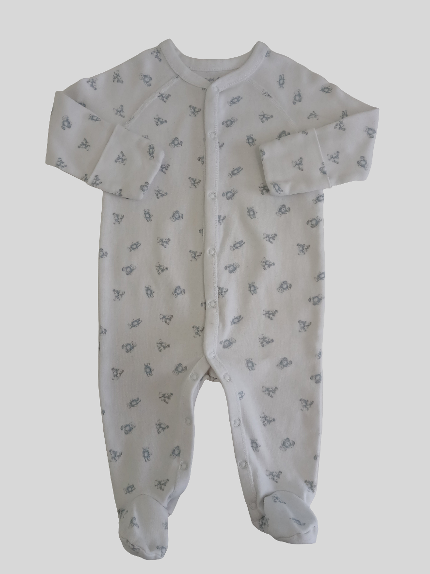 <b>Ralph Lauren</b>Polo Blue Bear Cotton Footed Sleeper