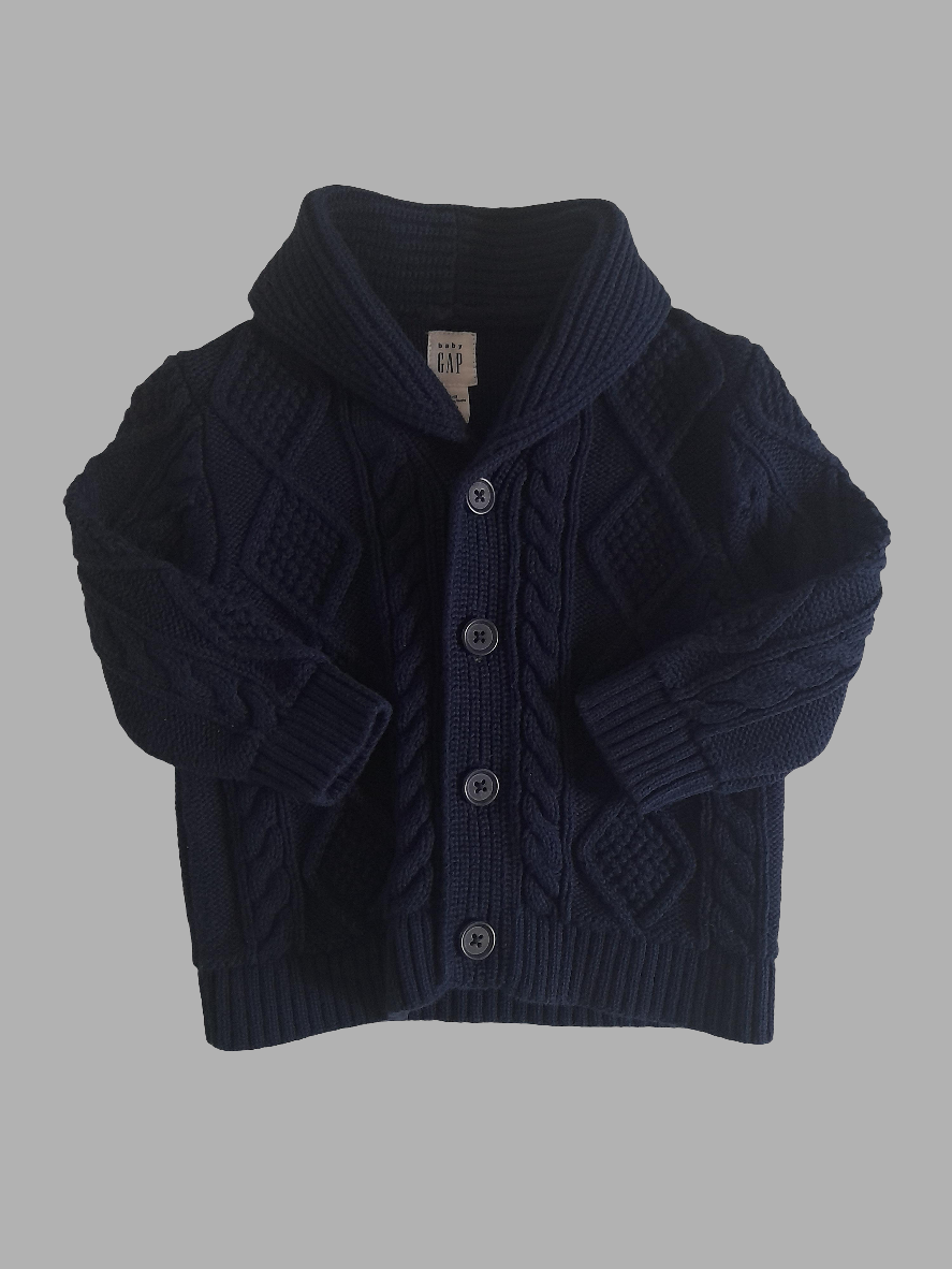 Cárdigan de punto trenzado azul marino <b>de Baby Gap</b>