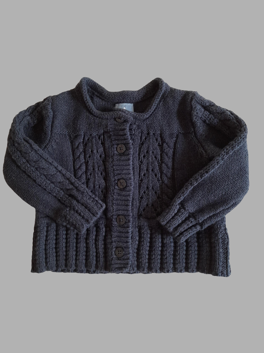 Cardigan en tricot bleu marine <b>Baby Gap</b>