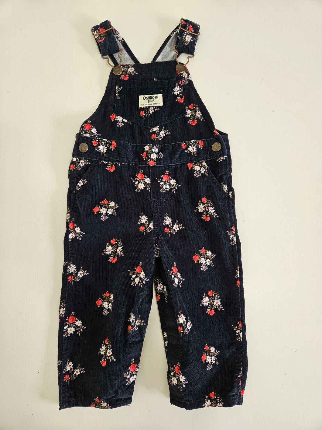 Oshkosh • Ribbed Floral Print Overalls