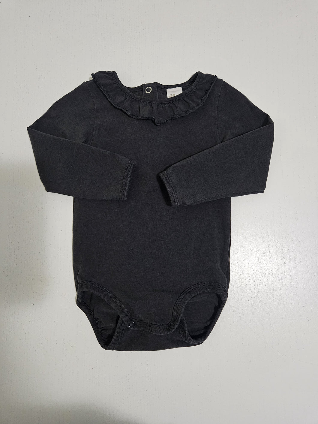 H&M • Charcoal Frilly Bodysuit